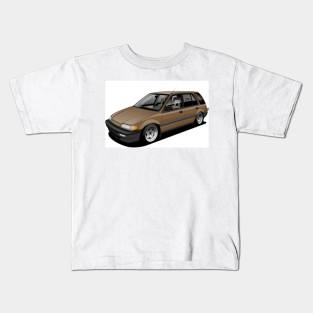 Civic wagon white background Kids T-Shirt